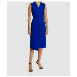 Tahari Midi, Cobalt, Faux Wrap Dress NWT